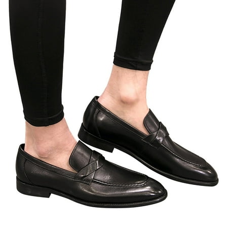 Oyedens Dress Shoes for Men Fashion Casual Leather Oxfords Slip on Penny Loafers Wedding Dressy Oxford