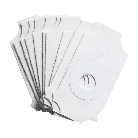 Brady Number Label, 6, 1-1/2in.Hx7/8in.W, PK10 5040-6
