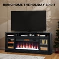 thumbnail image 5 of HOMCOM Fireplace TV Stand for TVs Up to 80 Inch, Entertainment Center with 36" Electric Fireplace, TV Console with Open Storage, Side Cabinets, Black, 5 of 9