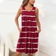 thumbnail image 4 of Camisón sin mangas con bolsillos y estampado para mujer, camisón plisado con cuello redondo, vestido de poliéster para mujer, 4 of 7