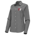 thumbnail image 2 of Women's Antigua Black Philadelphia 76ers Porter Woven Long Sleeve Button-Up Shirt, 2 of 3