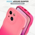 thumbnail image 4 of for iPhone 13 Case Gradient Silicone Case with Wireless Charger, Wave Edge Soft Back Cover with Screen Protector Cover for Girls Women -Pink, 4 of 6