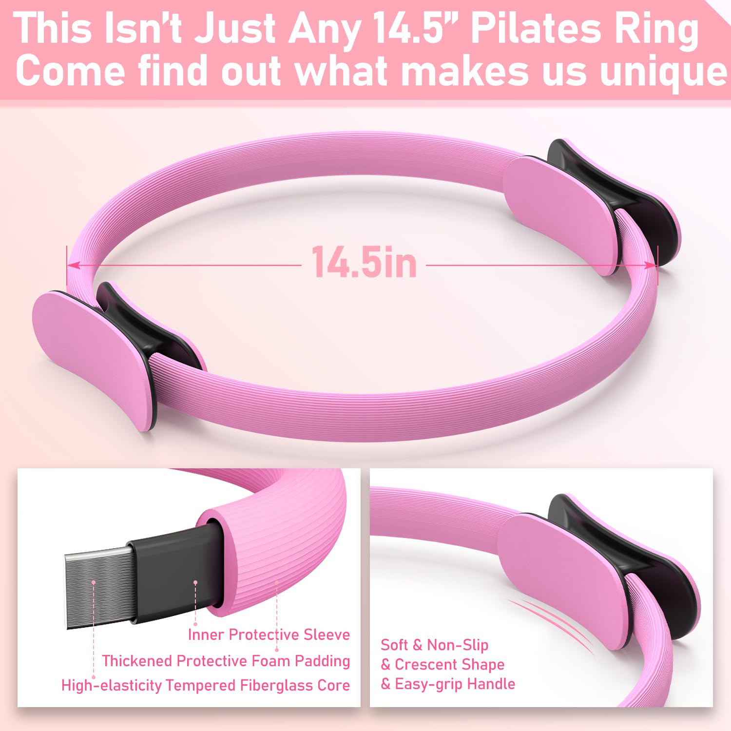 Pilates Kit for Women with Resistance Bands, Pilates Ring, Exercise Ball, Booty Bands & Massage Ball for Home Workouts, Core Strength & Toning