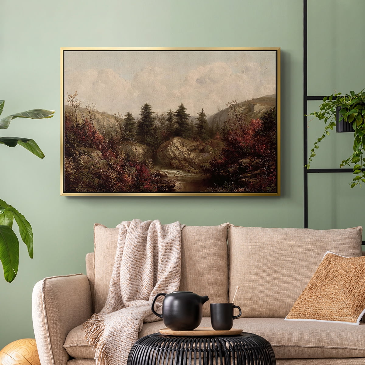 Vintage Landscape-CCCXXVIII By Wexford Home Framed in Gold Wood Gallery Wrapped Canvas 27 in. x 41 in.