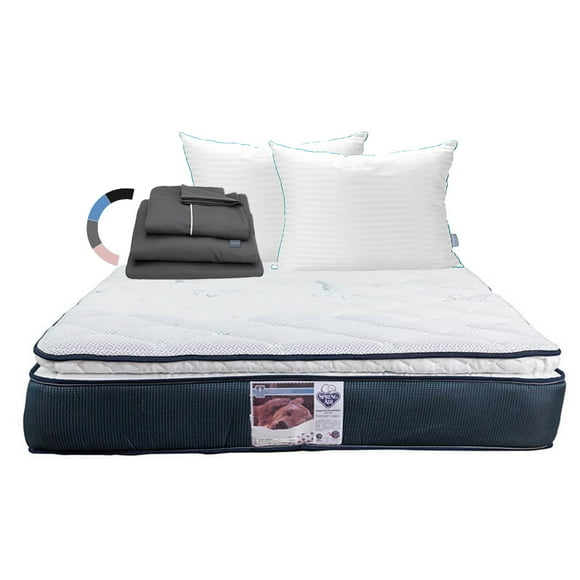 Colchon Monaco King Size+Almohada Royal Twin+Sabanas Royal