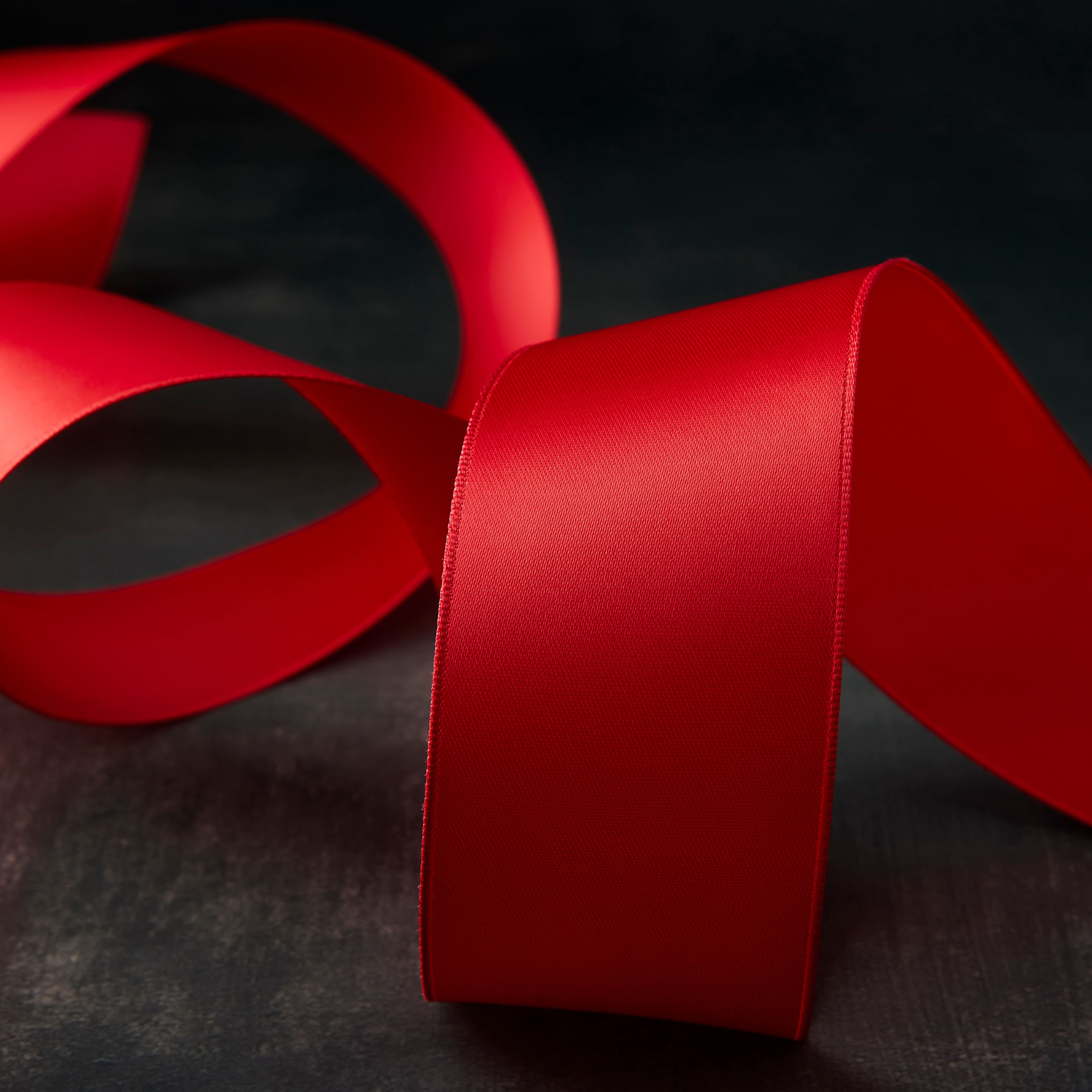2" x 3yd. Red Satin Wired Ribbon by Celebrate It – Woven Selvage Polyester - Wired Edge for Shaping – Ideal for Gift Wrapping - Bows - Wreaths & Crafts - 12 Pack