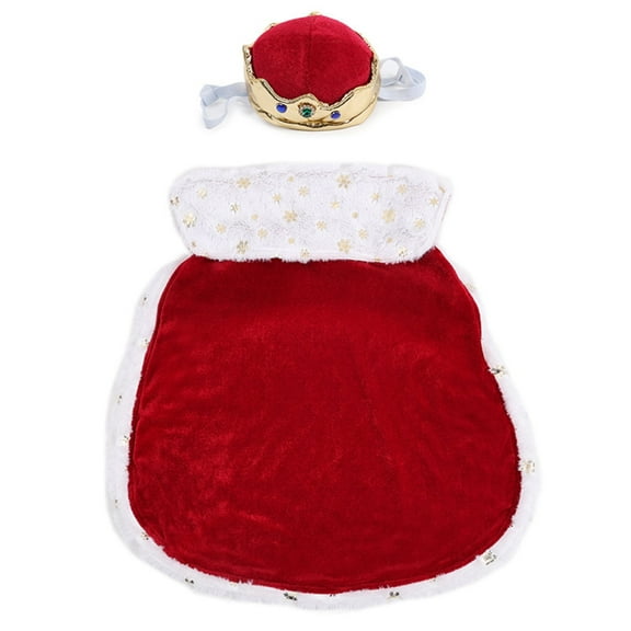 Elegant Royal Dog Costume Set with Crown Hat Breathable Pet Cosplay Outfit For Indoor Outdoor Halloween Party Wear