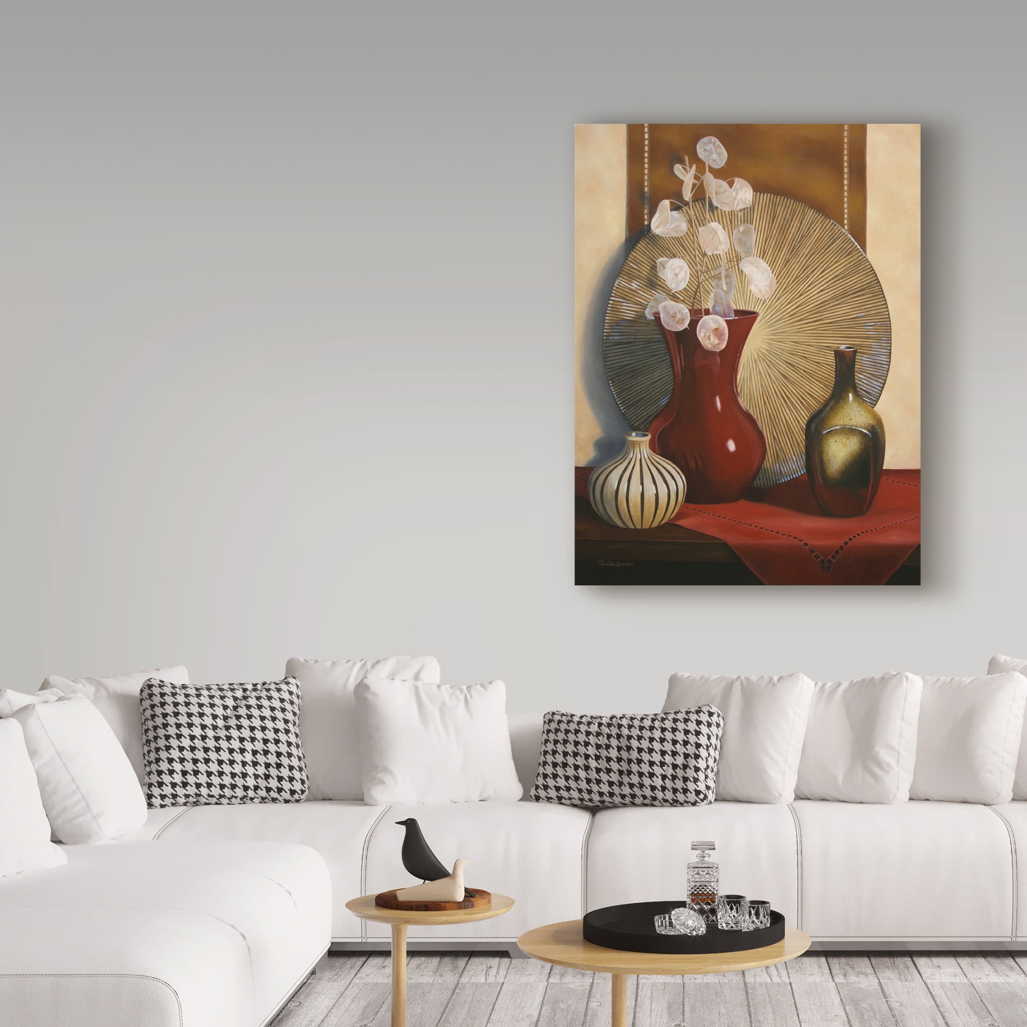 Trademark Fine Art 'Still Life with Red Vase' Canvas Art by Cecile Baird