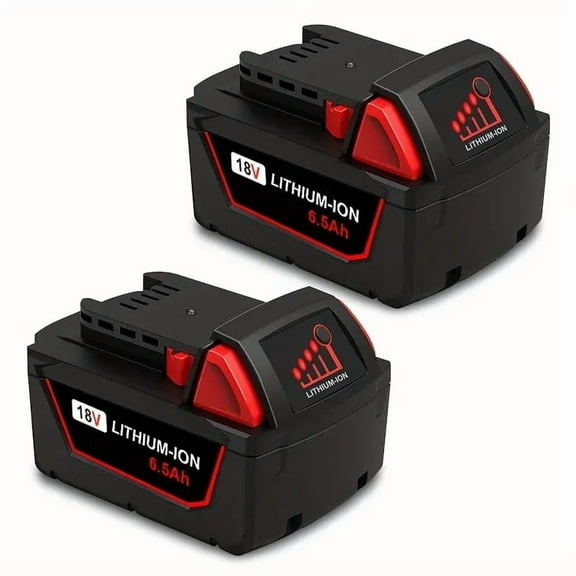 2Pack 18V 6.5AH 48-11-1865 Extended Capacity Battery for 18V 108Wh 6.0 AH Battery Pack 48-11-1865, Compatible with Milwaukee 18V Lithium XC Cordless Power Tools M18 48-11-1860 6.0Ah Battery