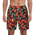 thumbnail image 3 of Uemuo Tomatoes Pattern Mens Swim Trunks Quick Dry Board Shorts with Mesh Lining, Stretch Beach Shorts Quick Dry No-Chafing Board Shorts-X-Large, 3 of 9