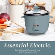 COOK WITH COLOR 6-Cup Rice Cooker 300-Watt Cooking Pot Kitchen Appliance, Gray