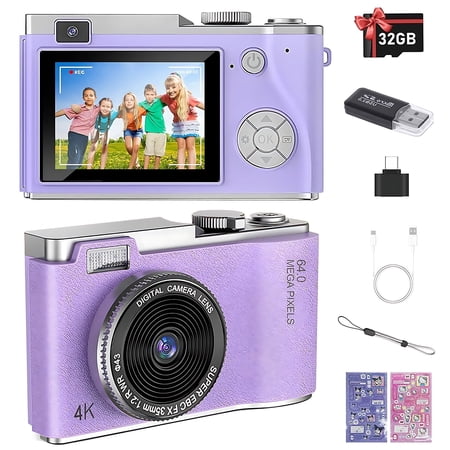 MHCABSR Digital Camera with Flash, 48MP, Digital Zoom, Mirrorless CCD, Retro Design (25 Count)