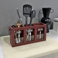 thumbnail image 4 of YWIYIUD 1PC Kitchen Utensils Holder for Counter, Wooden Utensil Organizer for Storage Cooking and Silverware, Utensil Containers for Kitchen Counter Spoons Forks Tools Storage 12x5.5x3.4Inch, 4 of 6