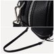 thumbnail image 3 of Bolso de hombro de cuero de PU bolso de mujer con borla bolso de mano de color sólido (negro), 3 of 9