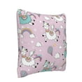 thumbnail image 2 of Bingfone Llama Unicorn And Rainbow Linen Throw Pillow Covers Cushion Case Pocket Button Vintage Farmhouse Pillowcase For Sofa Couch Bed 16"X16", 2 of 9