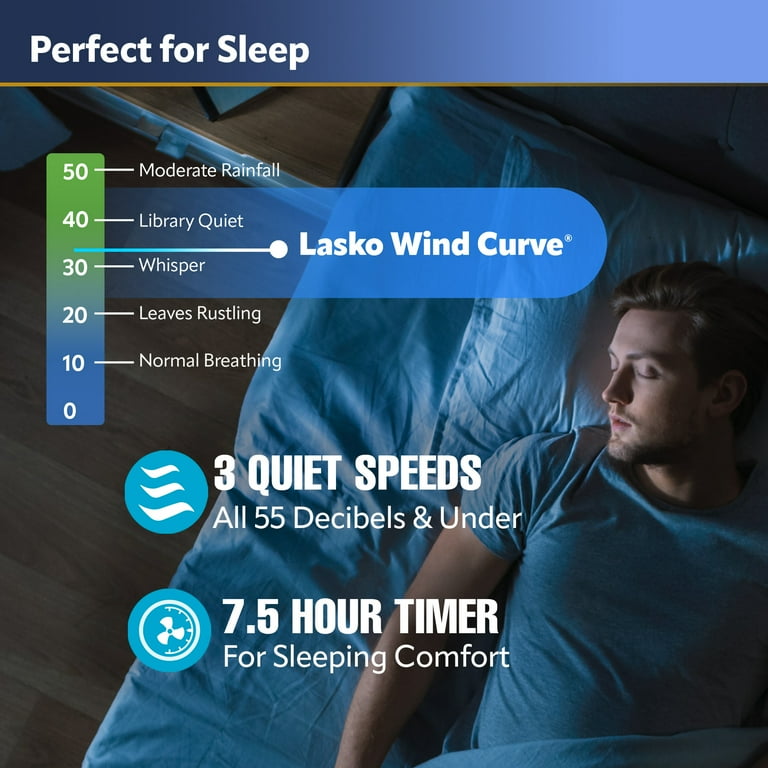 Lasko Wind Curve 42” 3-Speed Remote Controlled Oscillating Tower Fan,  Silver, T42951 New