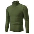 thumbnail image 2 of JTieacloth Mens Cardigan Sweaters Autumn New Men's Solid Color High Neck Thin Knit Sweater Version Slim Fit Warm Base Sweater(Green,L), 2 of 3