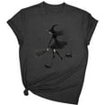 thumbnail image 2 of lcziwo Halloween T Shirts for Women Short Sleeve Crew Neck Tops Funny Witch Printed Soft Tees Fall Spooky Casual 2025 T Shirts Black,XL, 2 of 3
