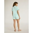 thumbnail image 4 of Joyspun Women's Dreamy Soft Collection Notch Collar Top and Shorts Pajama Set, 2-Piece, Sizes XS-3X, 4 of 6