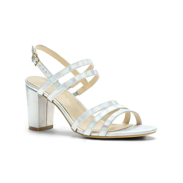 allegra k women's open toe block heel ankle strap sandals