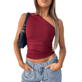 thumbnail image 1 of Tops de Mujer para Salir, Verano, , Top Corto, Camisetas Y2K, Corsé, Ropa de Entrenamiento de Moda 2025 Vino Tinto L, 1 of 10