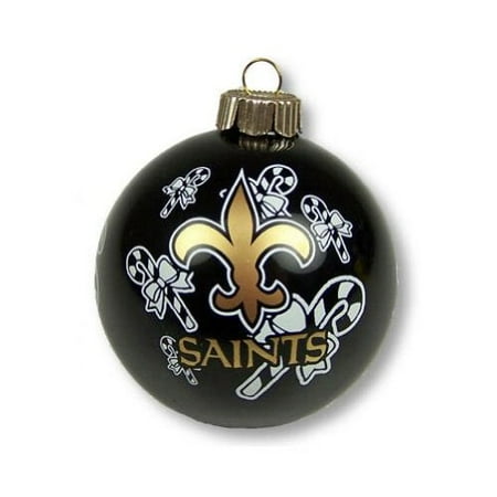 New Orleans Saints 2 5/8'' Painted Round Candy Cane Christmas Tree New Orleans Saints 2 5/8'' Painted Round Candy Cane Christmas Tree Ornament - New Orleans Saints 2 5/8'' Painted Round Candy Cane Christmas Tree