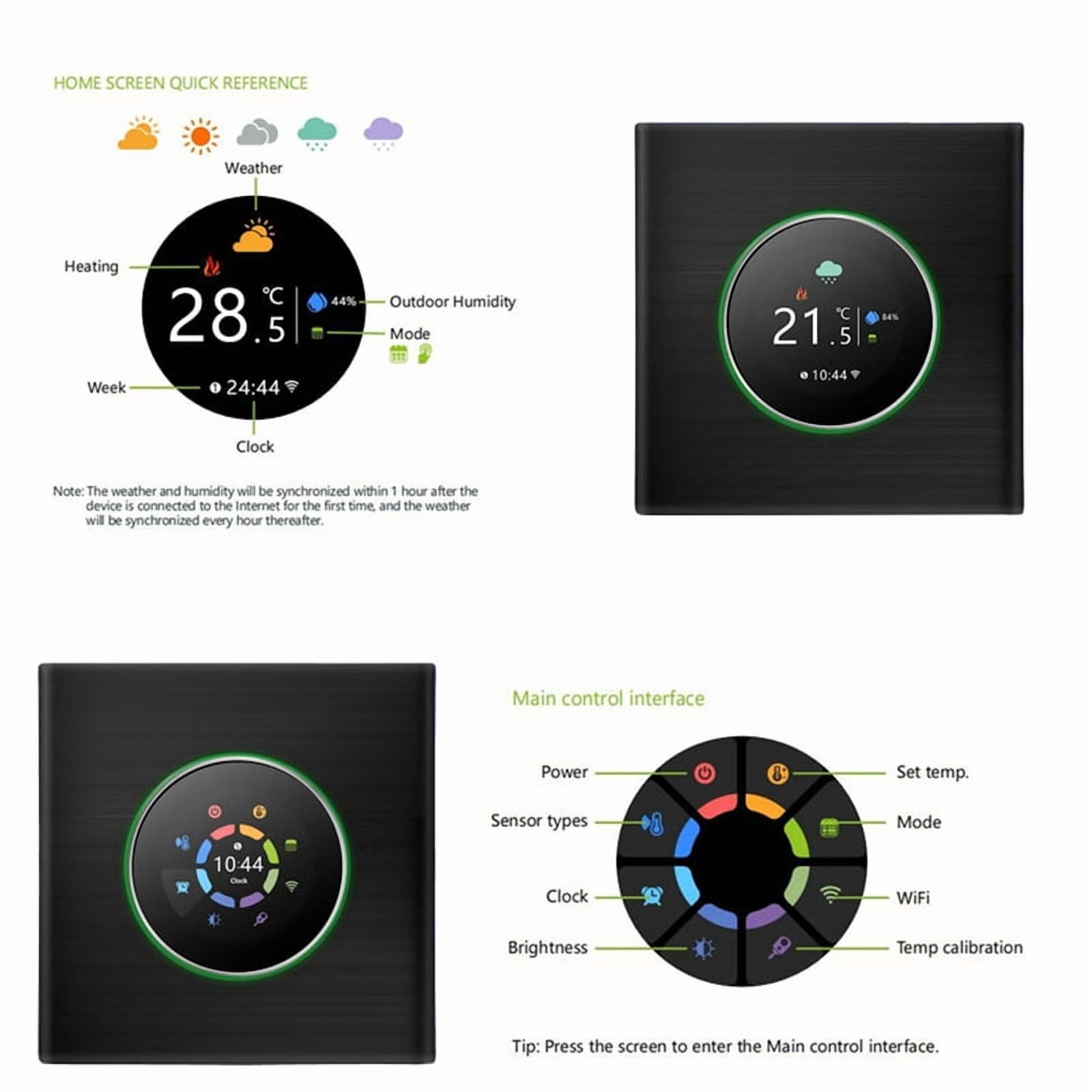 WiFi Thermostat Temperature Controller Weekly Programmable Button Control/ Mobile APP/ Voice Control
