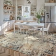 thumbnail image 4 of RUG ROBOT 8'x10' Area Rugs for Living Room, Non-Slip Washable Rug, Indoor Soft Modern Abstract Distressed Accent Carpet for Bedroom, Dining Room, Kitchen, Home Office, Terracotta/Blue, 4 of 10