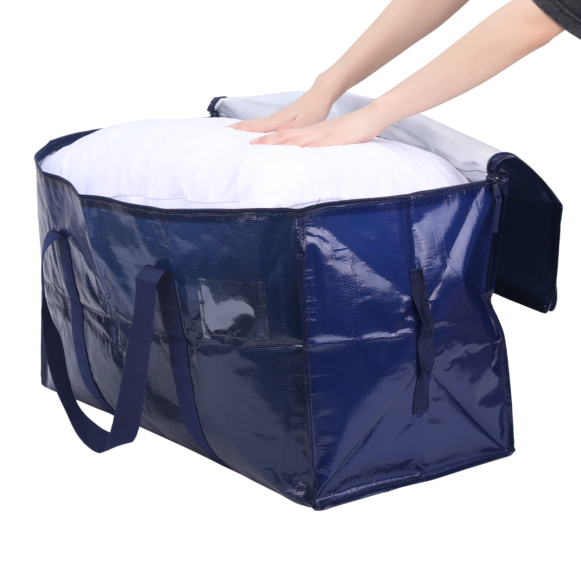 Unique Bargains 1 Pack Clothes Storage Bags Moving Bags Blue 27*14*15in