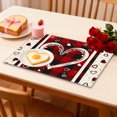 thumbnail image 4 of Juego de 1 mantel individual para San Valentín | Manteles individuales de poliéster con estampado de corazones y amor | 45 x 30 cm, lavables y reutilizables para decoración de comedor, fiestas,, 4 of 6