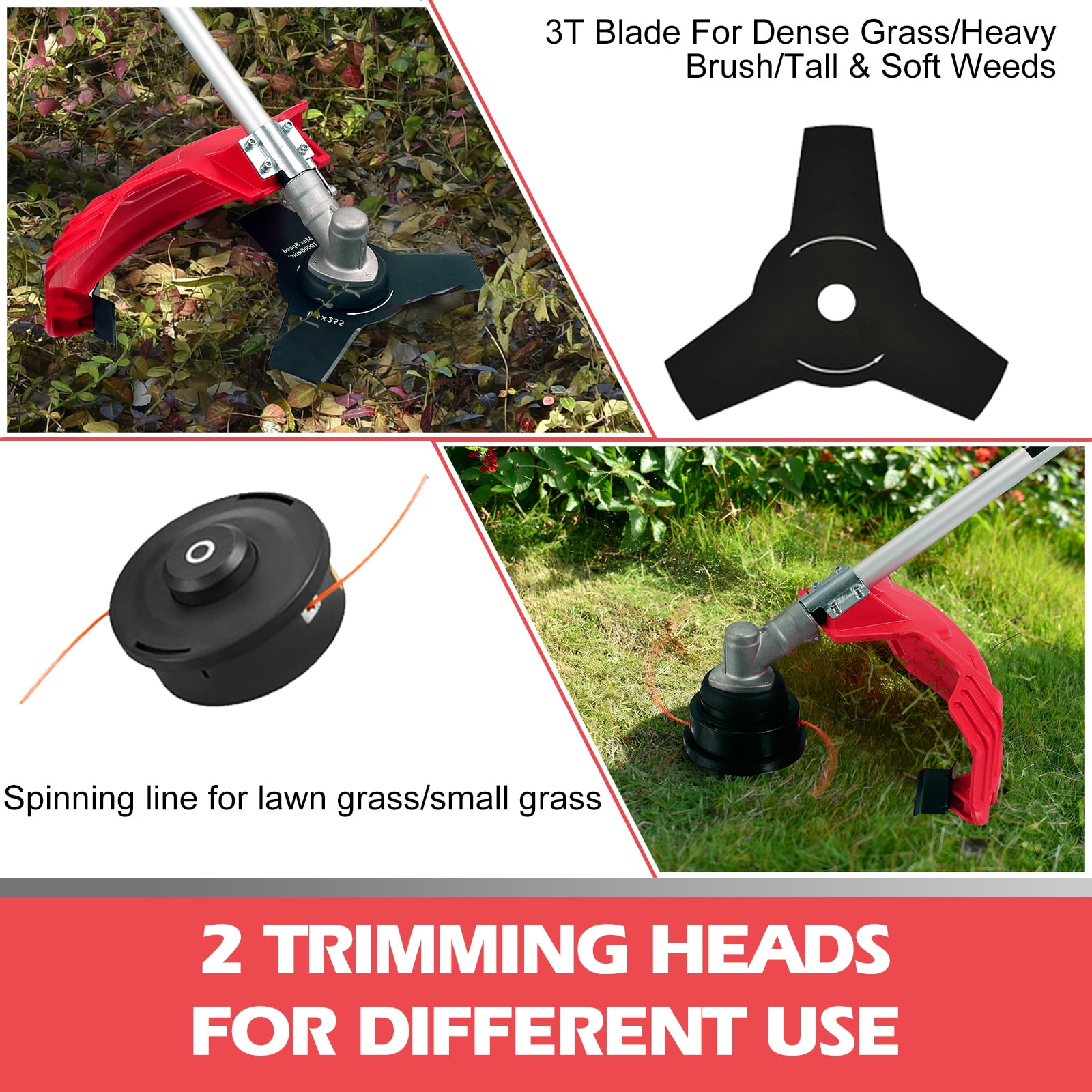 PowerSmart Gas String Trimmer ,4-Cycle 37.7cc 16.3-inch String Trimmer