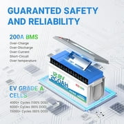 Redodo 12V 200Ah PLUS Lithium LiFePO4 Battery Max 2560W Power Output 200A BMS Protection 4000-15000 Deep Cycles Perfect for Home Applications, RV, Marine, Solar Panel Chargeable