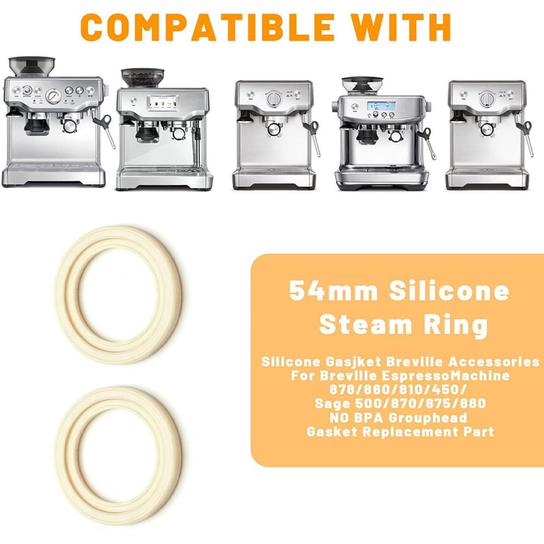 2-Pack 54mm Silicone Group Head Gasket - BPA-Free Seal Ring For Breville & Sage Espresso Machines