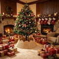 thumbnail image 2 of Qocolcyl Extra Large Rattan Christmas Tree Collar Basket - Rustic Handcrafted Christmas Tree Stand Cover Woven Tree Skirt Collar Christmas Tree Decoration Farmhouse Indoor Decorations for Home, 2 of 7