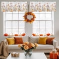 thumbnail image 4 of Thanksgiving Flowers Pumpkin Valances for Windows, 42 x 18in, Retro Floral Watercolor Autumn Rod Pocket Kitchen Valance Curtain Light Filtering Window Treatments for Living Room Bedroom, 1 Panel, 4 of 7