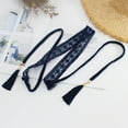 thumbnail image 5 of Eosunjian Women Dress Belt Braided Lace Decorated Tassel End Waistband Solid Color Waist Cord Costume Accessories Navy Blue, 5 of 13