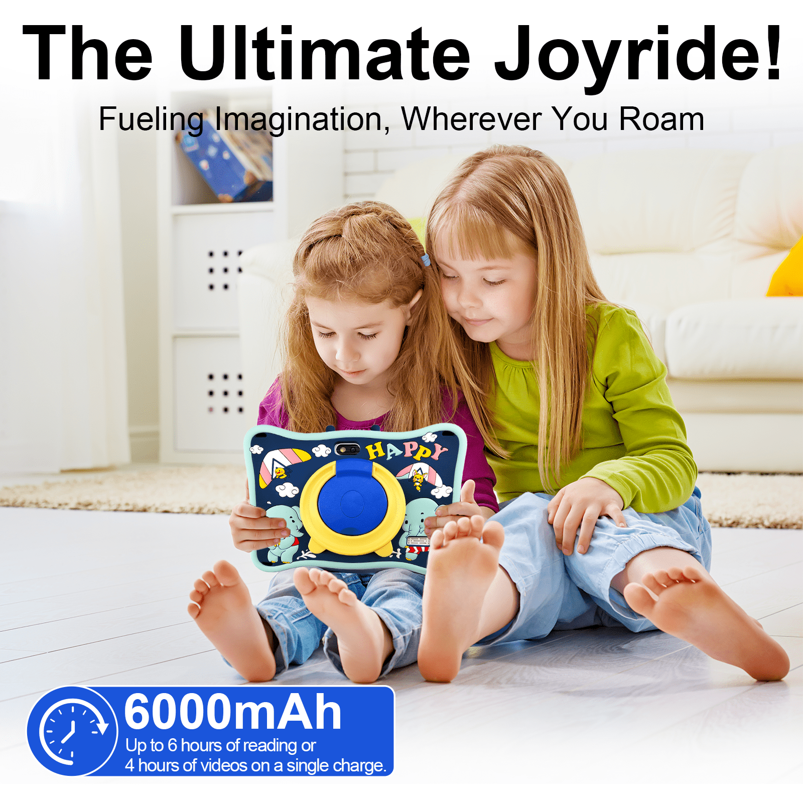 Kids Tablet,Android Toddler Tablet, 128GB Storage, Dual Camera, Shockproof Case, Parental Control Tablets Support
