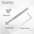 thumbnail image 3 of Uxcell 20Sets M6x80mm Hex Drive Socket Cap Bolt M6*12mm Nuts with M4 Hex Wrench Silver, 3 of 7