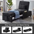 thumbnail image 5 of Aukfa 3-in-1 Futon Sofa Bed Chair,Adjustable Reading Lounge Chair with Pillows, Black, 5 of 9