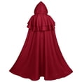 thumbnail image 4 of LEKWK Dark Wizard Hooded Cloak Vintage Medieval Knight Cloak with Layered Cowl Halloween Wizard Fancy Dress Cosplay Gothic Party Robe, 4 of 4