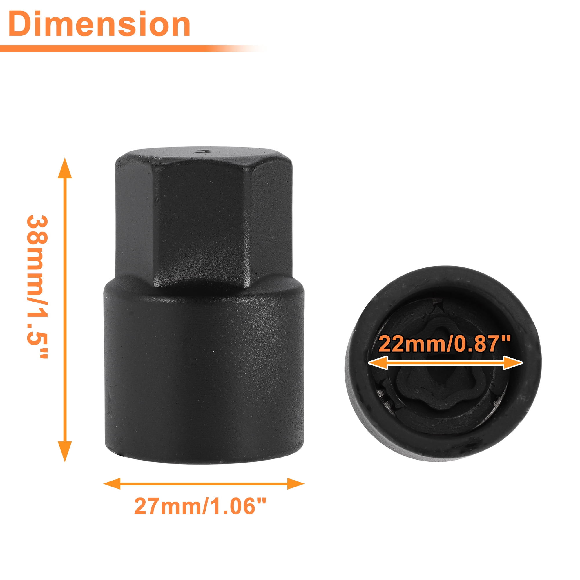 Unique Bargains Wheel Lock Lug Nut for Toyota Anti-Theft Key Socket Black J