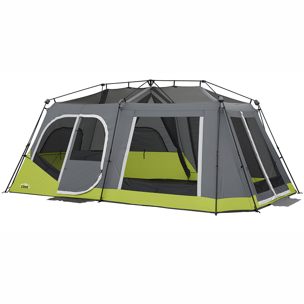 CORE 12 Person Instant Cabin Tent | 3 Room Tent for Family with Storage Pockets for Camping Accessories | Portable Large Pop Up Tent for 2 Minute Camp Setup - image 5 of 8