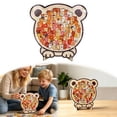 thumbnail image 2 of Bear Shaped Wooden Puzzle Toy With Display Stand Unique Animal Figure Brain Teaser For Home And, 2 of 7