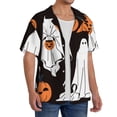 thumbnail image 2 of Goofa Halloween Ghosts And Pumpkins Printed Men's Casual Short-sleeved Shirt,Lightweight Breathable Button-down,Summer Casual men's top,Versatile Fashion shirt-3X-Large, 2 of 7