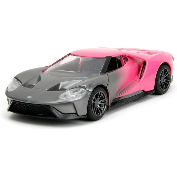 Pink Slips 1:32 W2 2017 Ford GT Die-Cast Car, Toys for Kids and Adults Silver/Pink