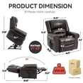thumbnail image 5 of Aukfa Dual Motor Power Lift Recliner Chair Sleeper Sofa with Massage and Heat for Elderly, Infinite Position, 2 USB Ports, Brown, 5 of 10