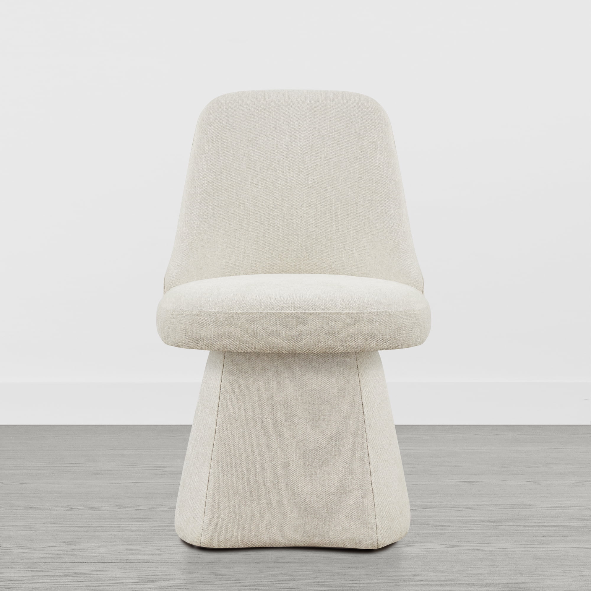 Spruce & Spring Modern Upholstered Swivel Dining Chair with High Back and Conical Base, Single, Linen Fabric
