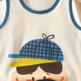 thumbnail image 4 of NIEWTR Toddler Baby Summer Outfits Baby Boy Summer Clothes Sleeveless T Shirt Checkerboard Top Set Elastic Waist Shorts 2-PieceSets 12 18 24 M 1t 2t 3t 4t(A01-Beige,9-18 Months), 4 of 4