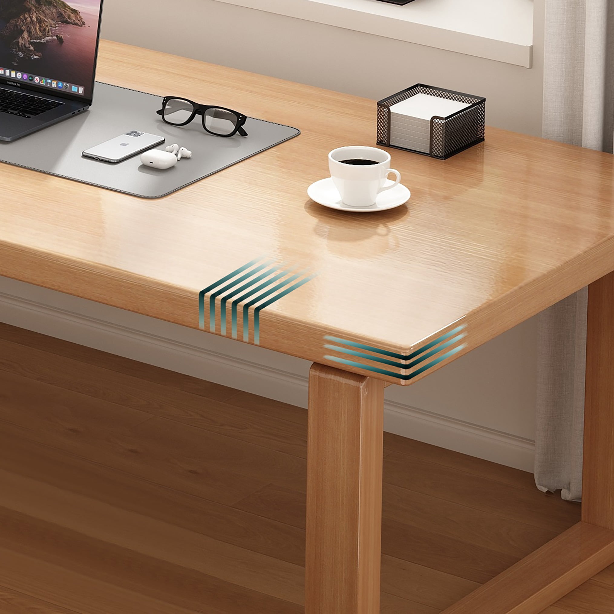 BALANBO 55 inch Executive Desk, Large Computer Office Desk Workstation, Modern Wood Writing Table