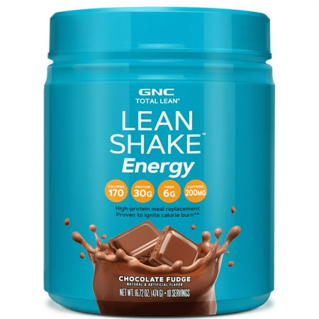 LEAN SHAKE + ENERGY High Protein, Calorie Burning Shake, Chocolate Fudge, 1.05 lbs (10 Servings)